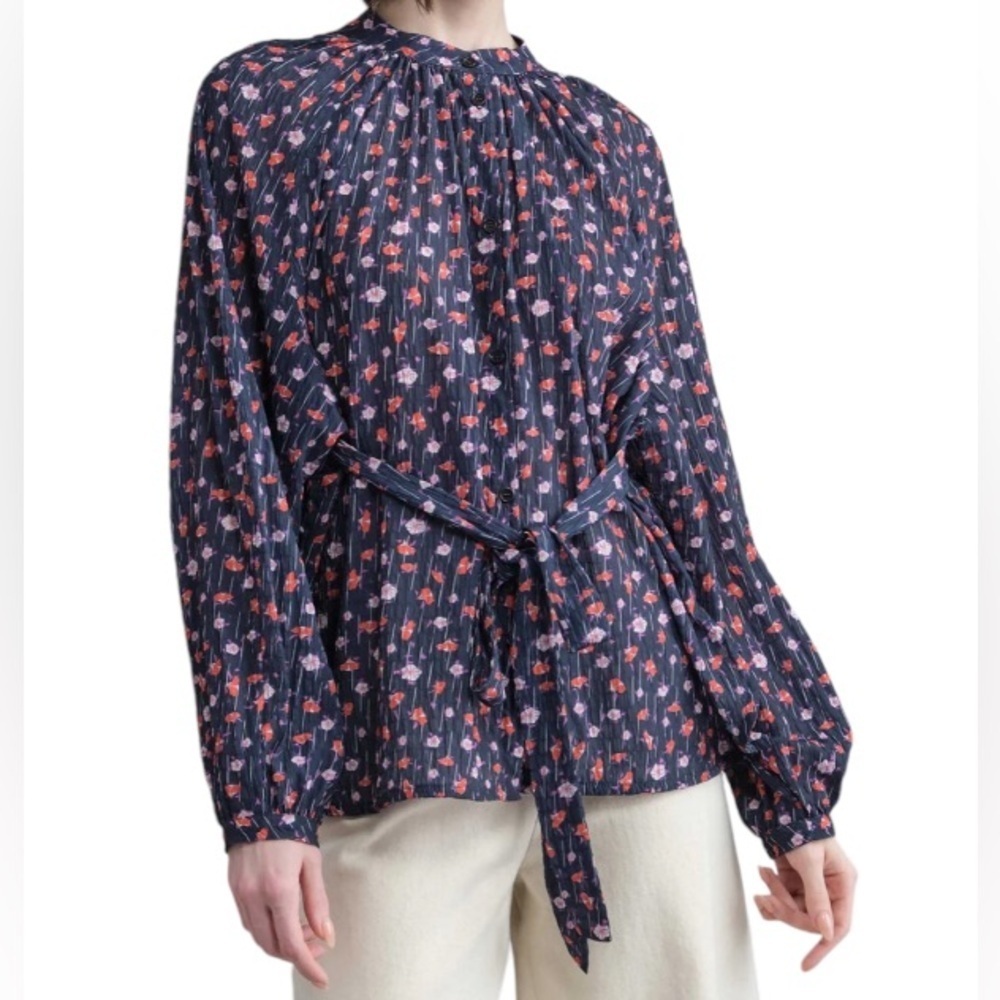 Henrik Vibskov Leaf Floral Print‎ Blouse Size M